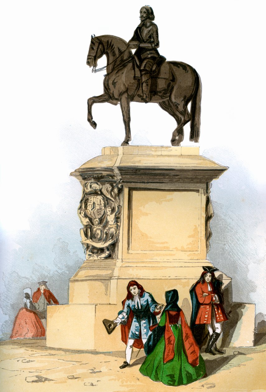 تمثال تشارلز الأول ، تشارينج كروس ، لندن ، c1850 بواسطة غير معروف