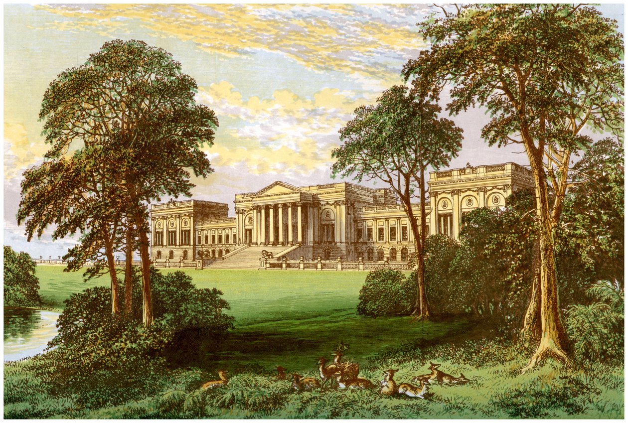 Stowe Park ، Buckinghamshiere ، موطن الدوق وماركيز باكنغهام وتشاندوس ، c1880 بواسطة غير معروف