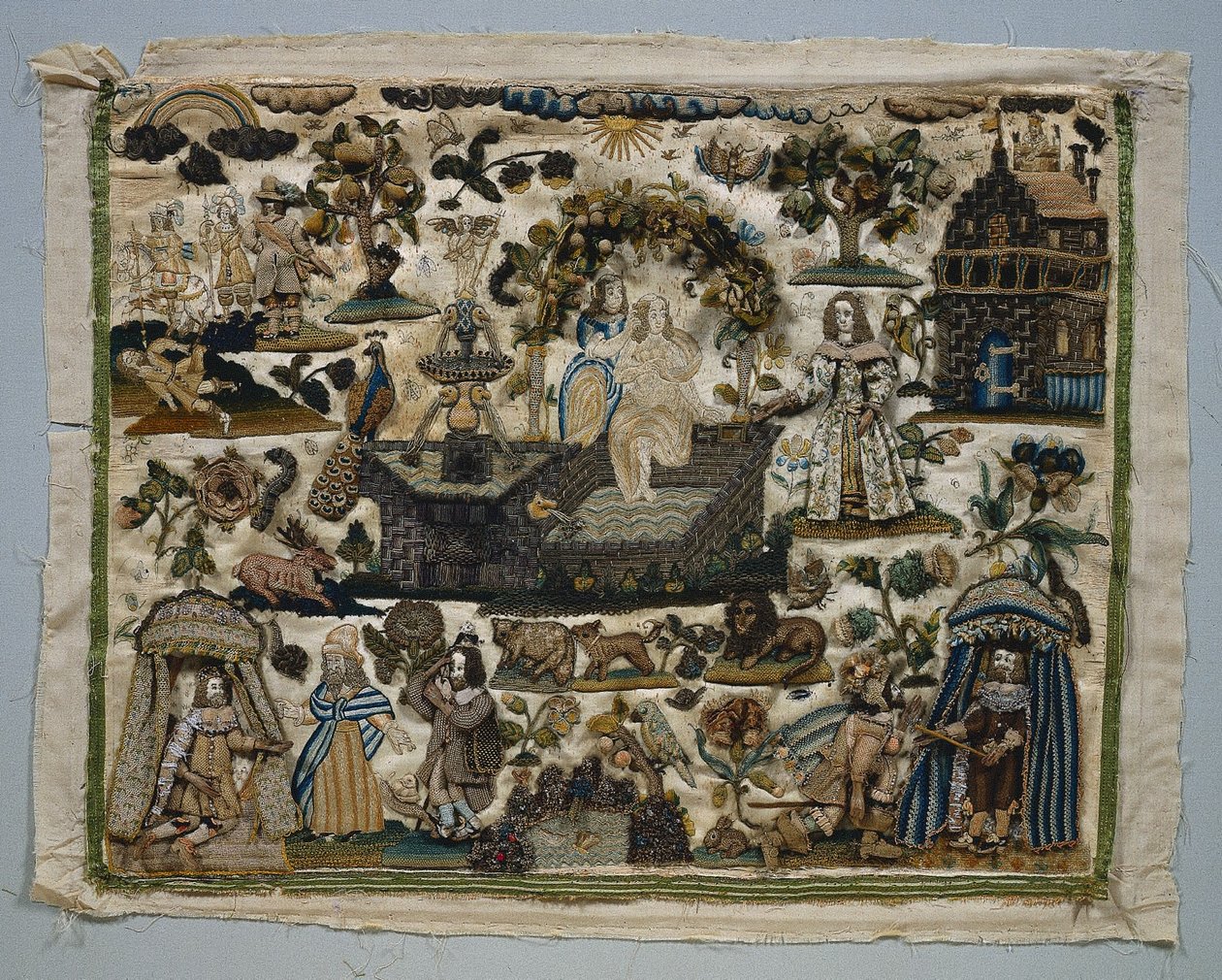 لوحة Stumpwork: قصة داود وبثشبع ، 1658. بواسطة غير معروف