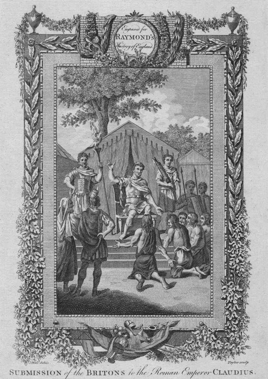 تقديم البريطانيين للإمبراطور الروماني كلوديوس ، c1787 بواسطة غير معروف