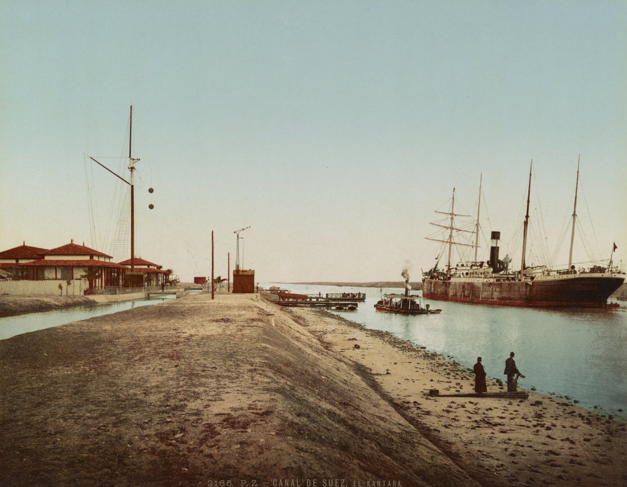 قناة السويس بالقنطرة عام 1900 (فوتوكروم ملون) بواسطة غير معروف