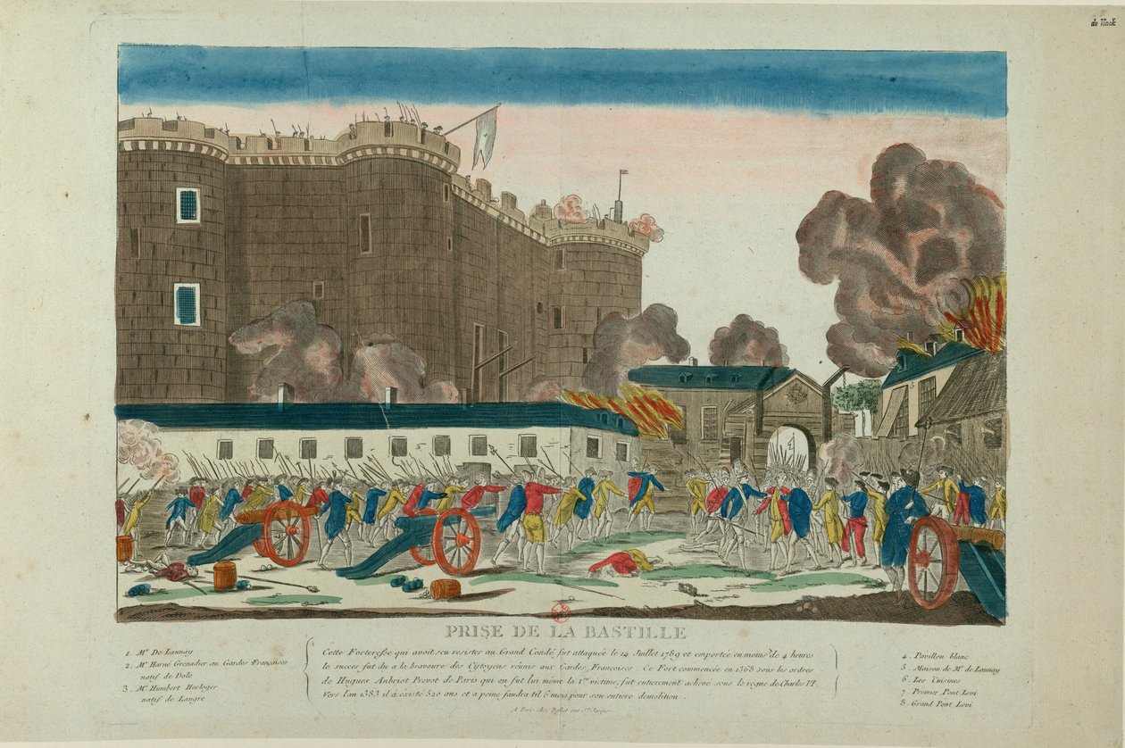 أخذ الباستيل في 14 يوليو 1789 ، 1789. بواسطة غير معروف