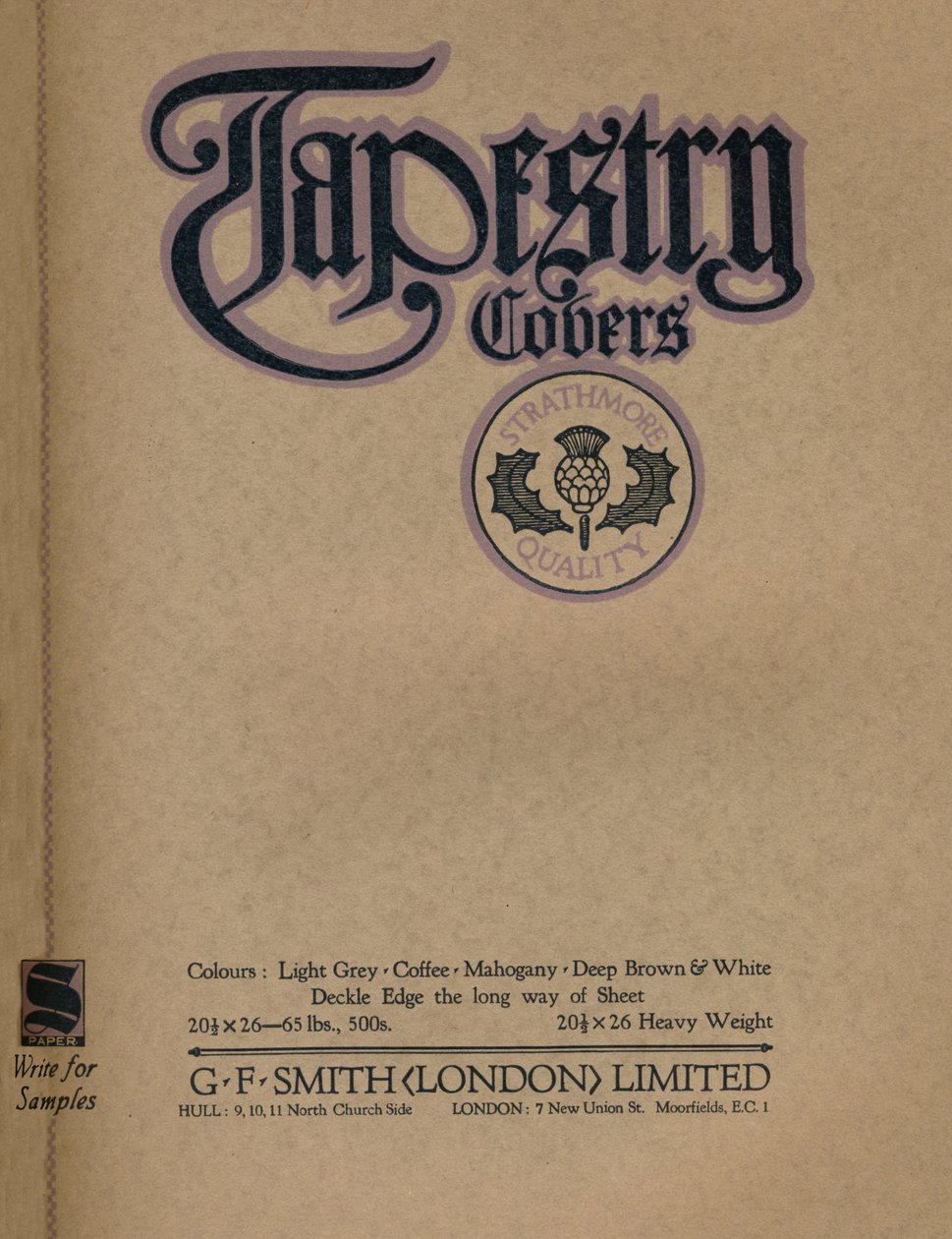 أغطية نسيج - إعلان GF Smith London Limited ، 1919 بواسطة غير معروف