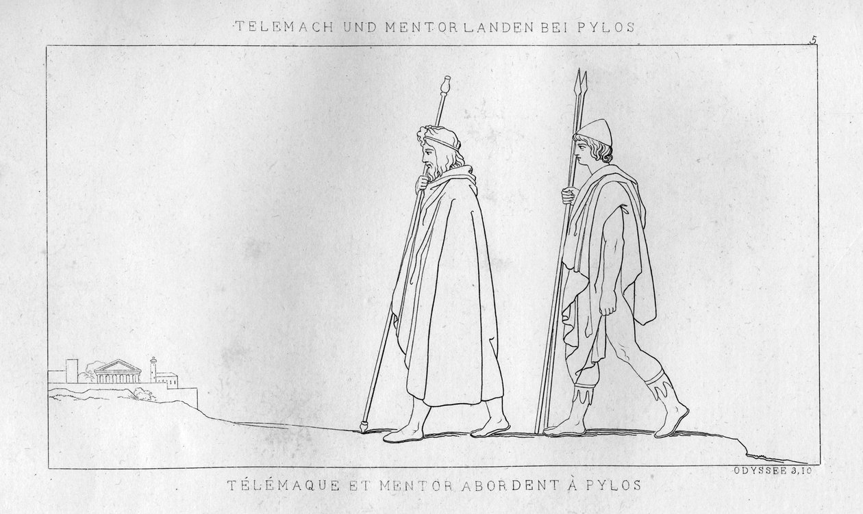 وصل Telemachus و Mentor إلى Pylos ، c1833 بواسطة غير معروف