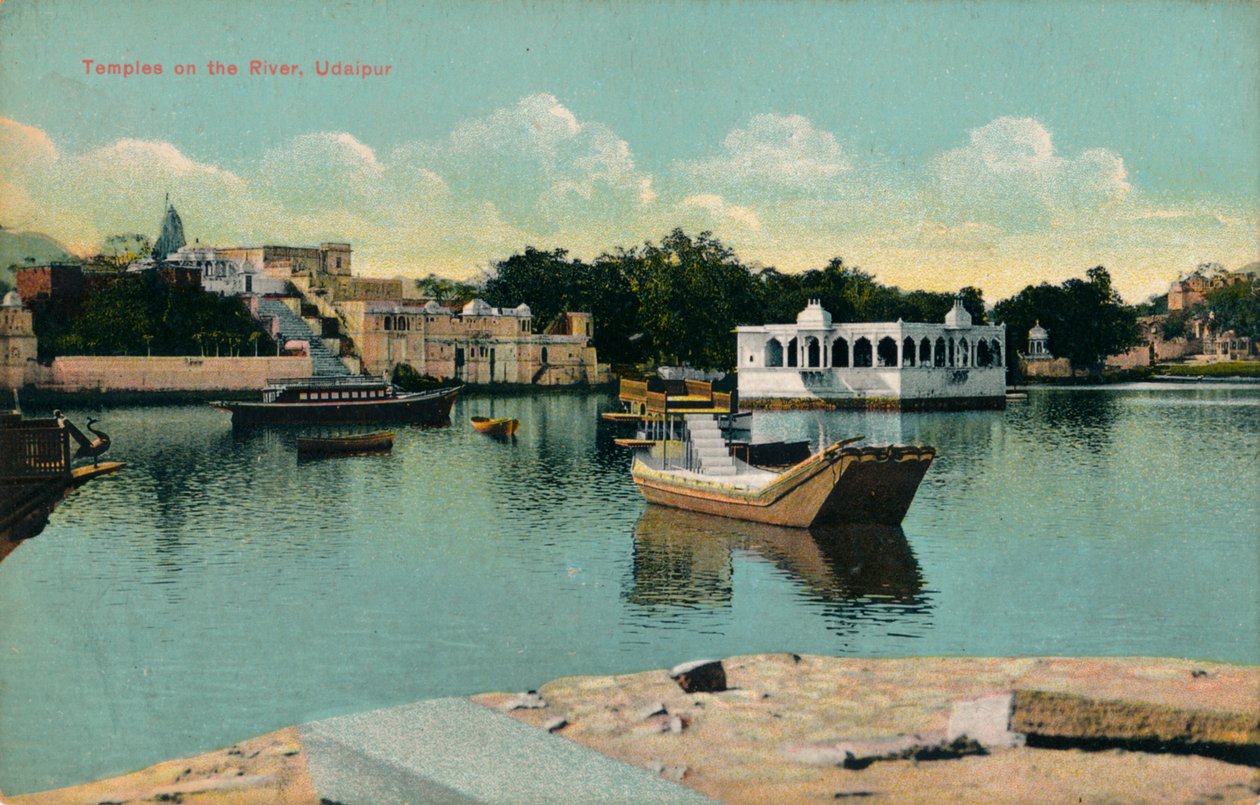 المعابد على النهر ، أودايبور ، c1900 بواسطة غير معروف