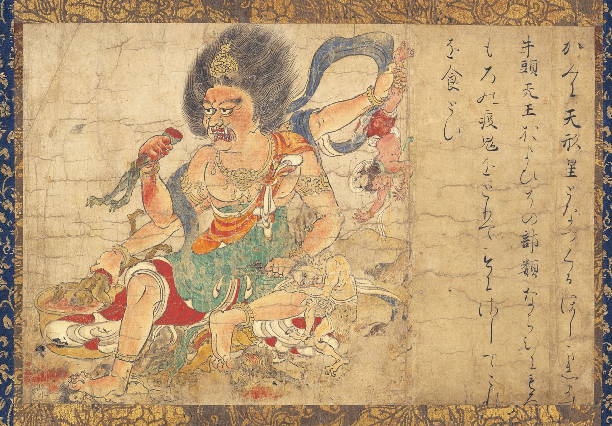Tenkeisei ، إله العقاب السماوي جزء من مجموعة خمسة لفائف معلقة إبادة الشر ، القرن الثاني عشر بواسطة غير معروف