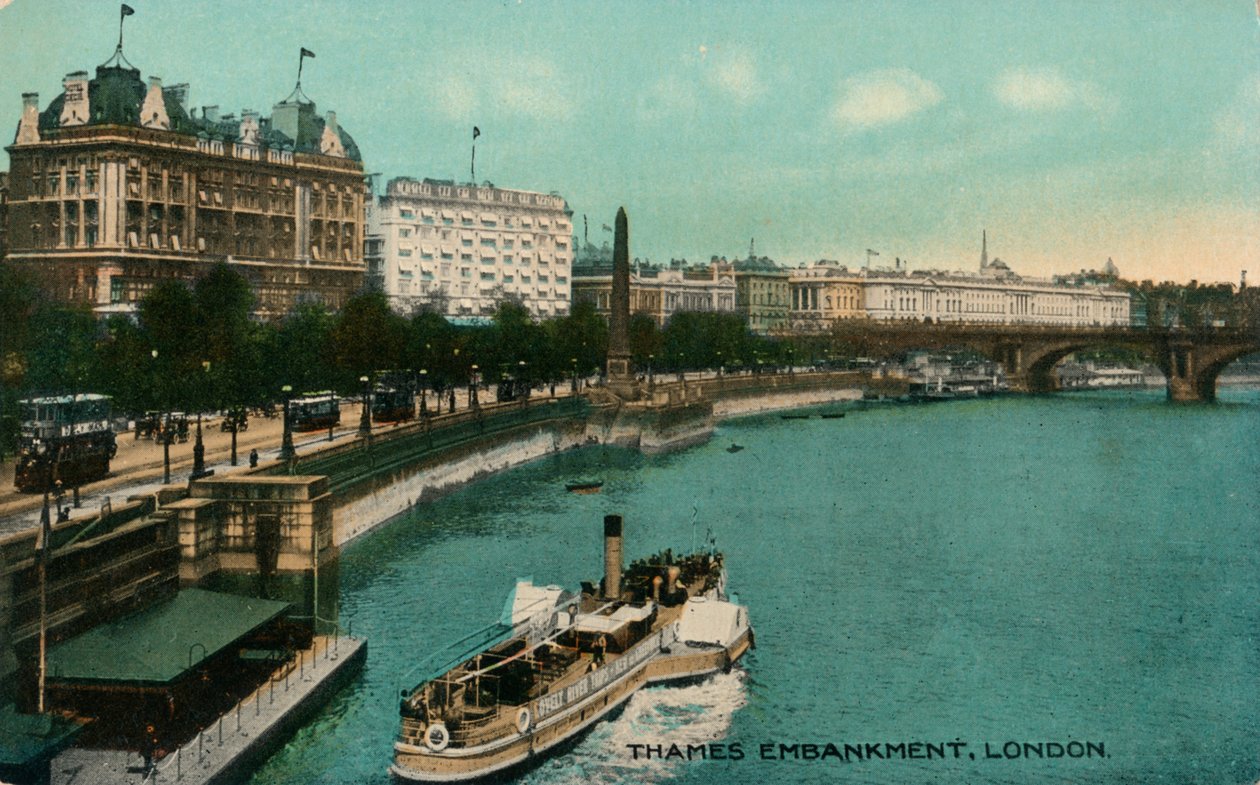 Thames Embankment ، London ، c1910. بواسطة غير معروف
