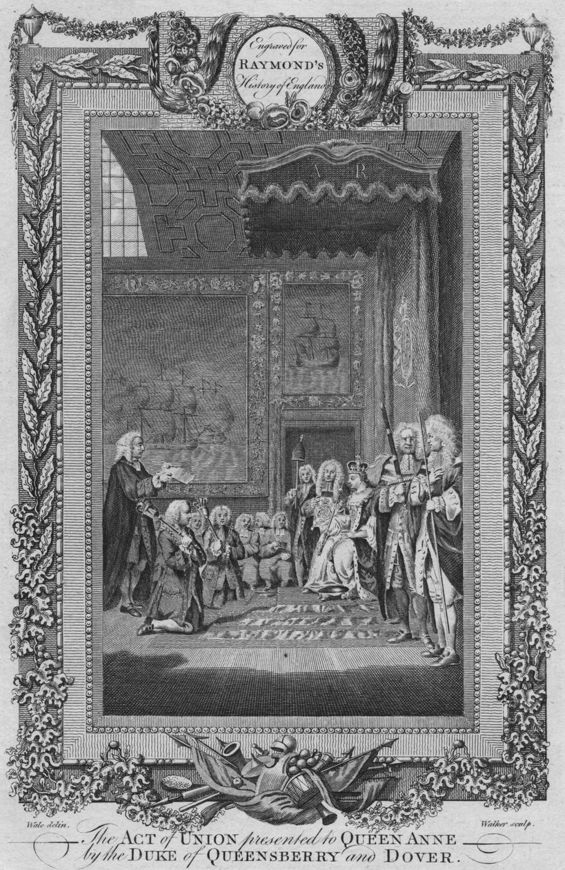 قدم قانون الاتحاد إلى الملكة آن دوق كوينزبيري ودوفر ، c1787 بواسطة غير معروف