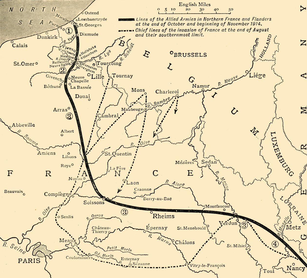 جيوش الحلفاء في فرنسا وفلاندرز ، الحرب العالمية الأولى ، 1914 ، c1920. بواسطة غير معروف