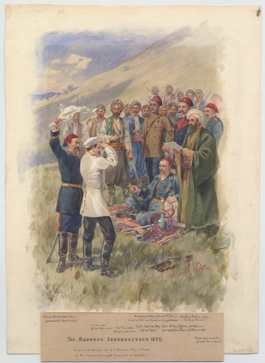 انتفاضة أبريل 1878. المفاوضات في مقر المتمردين 1878 بواسطة غير معروف