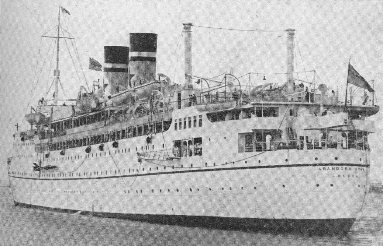 The Arandora Star في بداية رحلة وقت السلام ، c1938 1940 بواسطة غير معروف