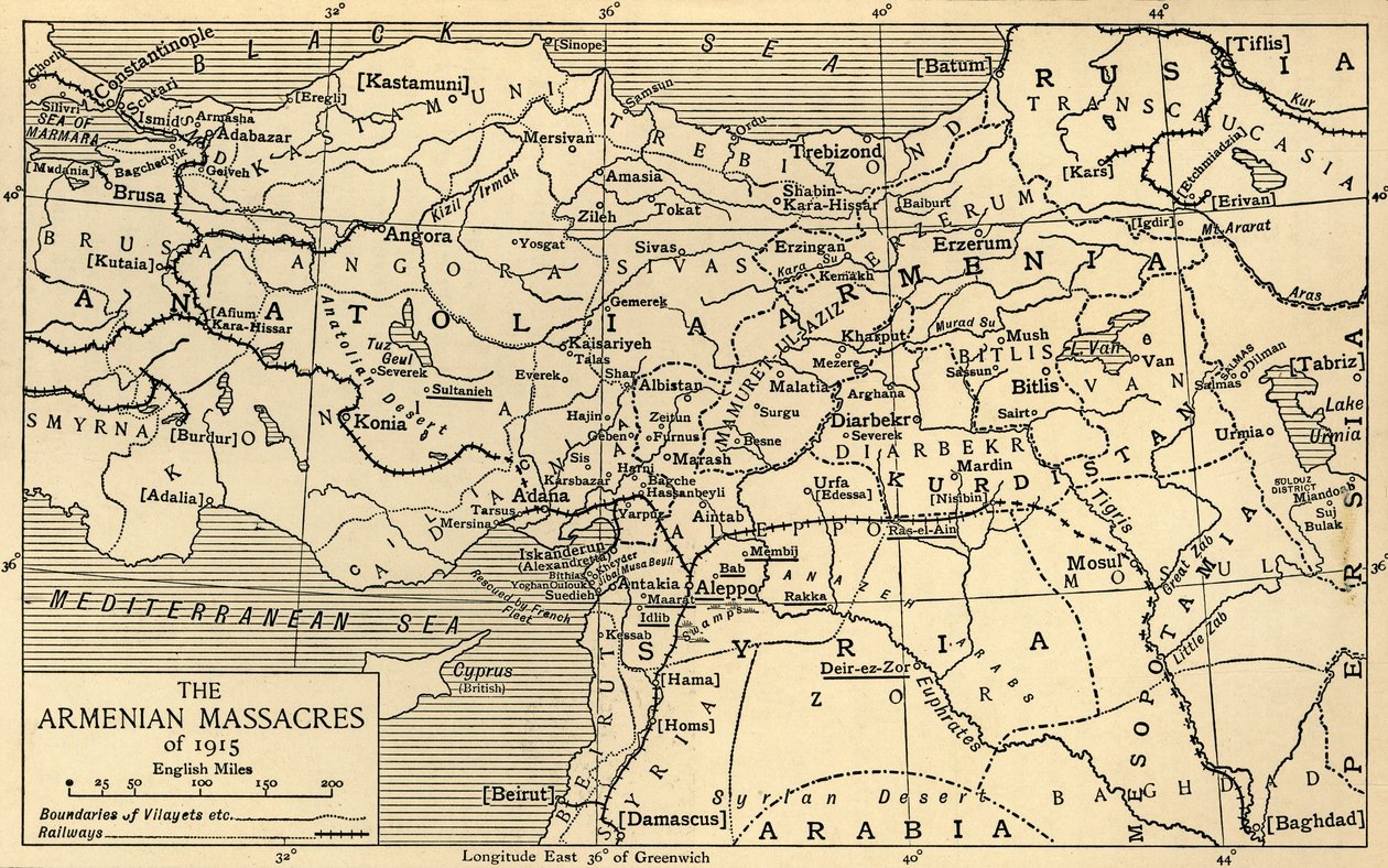 مذابح الأرمن عام 1915 ، الحرب العالمية الأولى ، عام 1920. بواسطة غير معروف