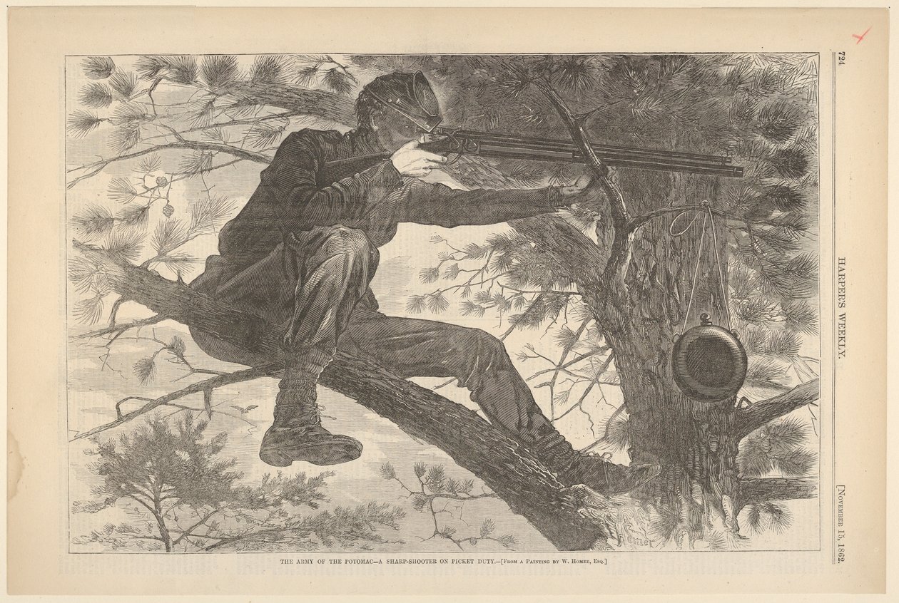 جيش Potomac - مطلق النار الحاد في Picket Duty Harpers Weekly ، Vo ... ، 15 نوفمبر 1862. بواسطة غير معروف