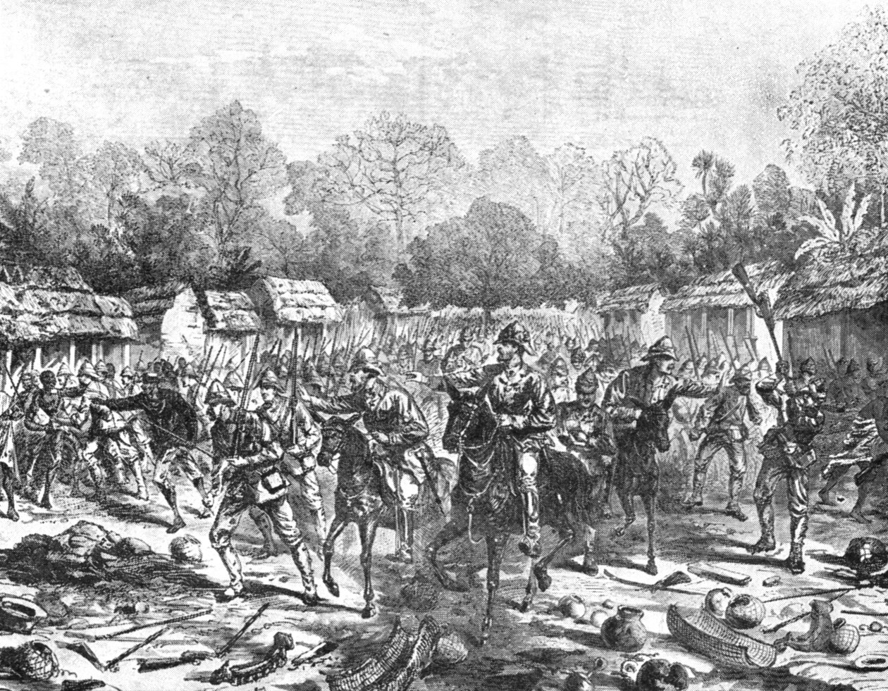 رحلة أشانتي ، 1873-1874: السير غارنيت وولسيلي يدخل كوماسي ، 4 فبراير 1874 ، 1901. بواسطة غير معروف