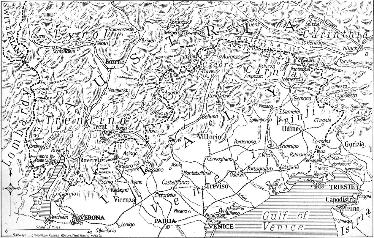 الحدود النمساوية لإيطاليا ، 1915 بواسطة غير معروف