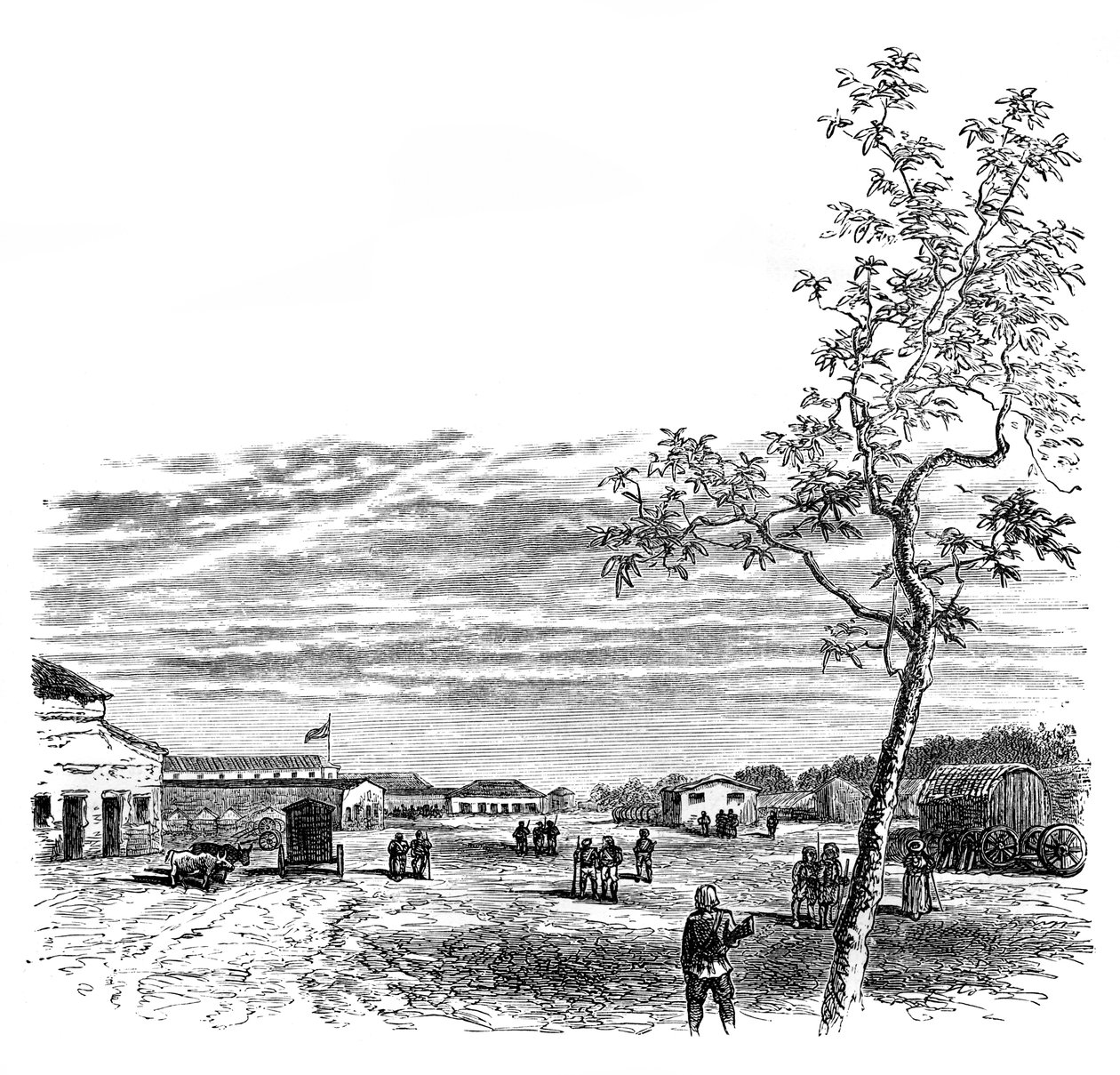 الثكنات في ميروت ، الهند ، c1850s ، 1888 بواسطة غير معروف