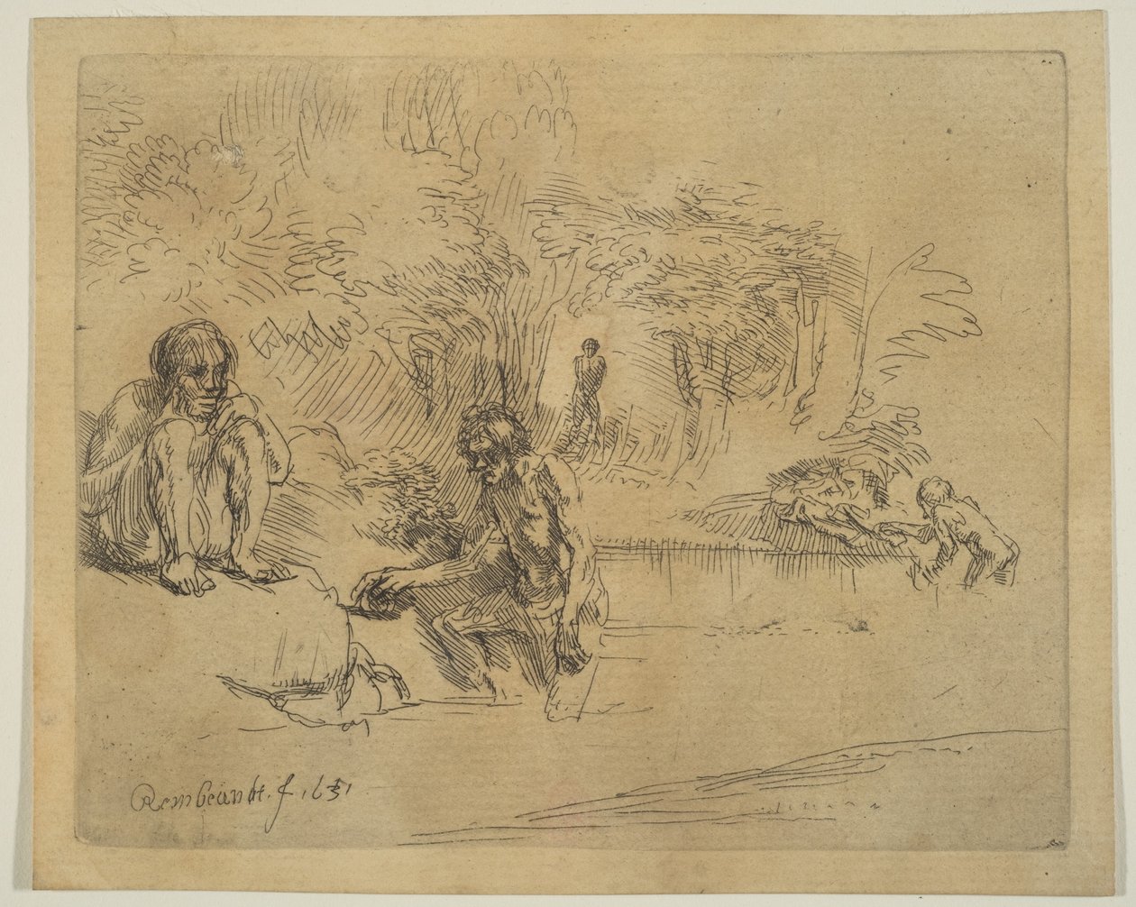 السباحون ، 1651. بواسطة غير معروف