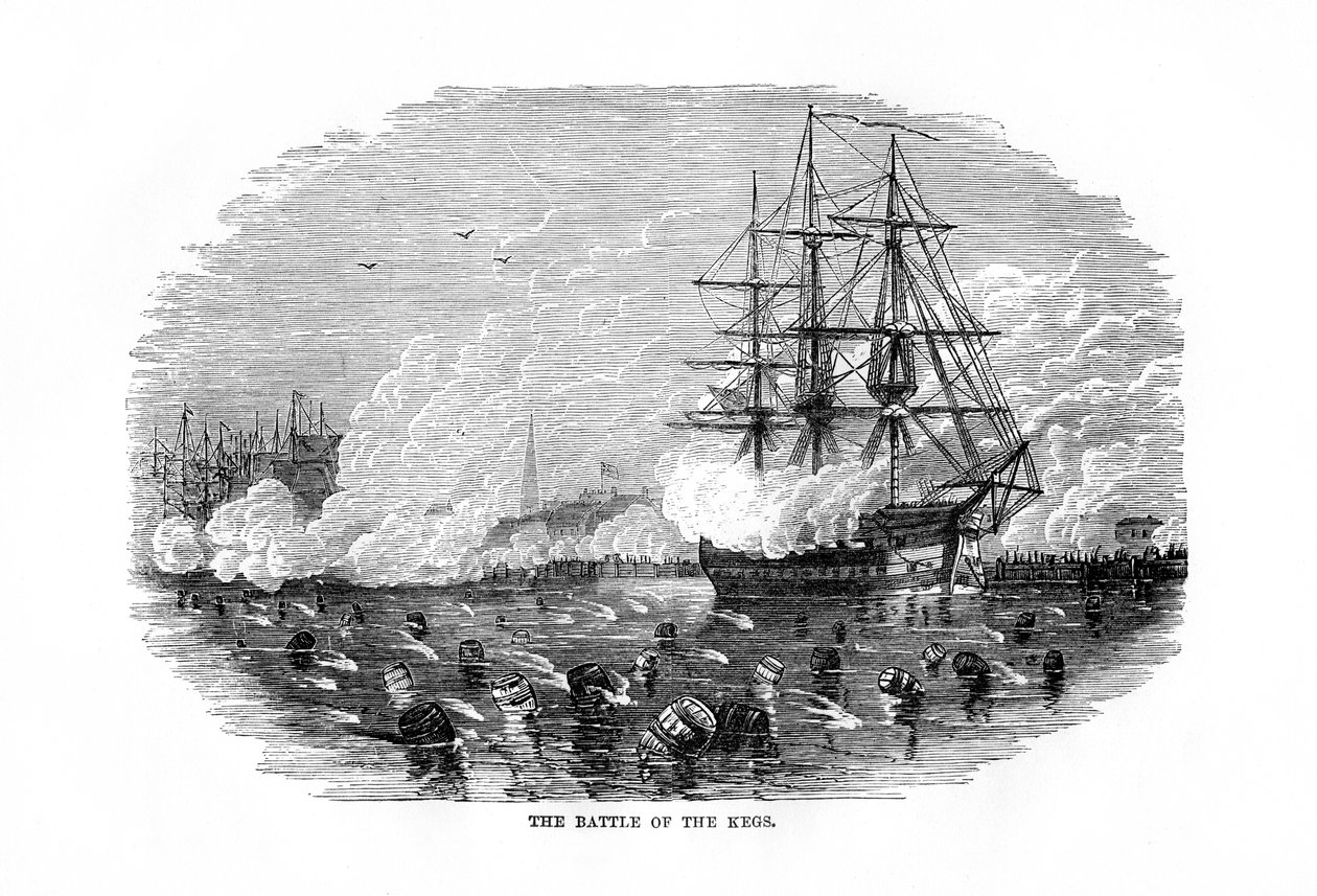 معركة البراميل ، 6 يناير 1778 ، 1872 بواسطة غير معروف