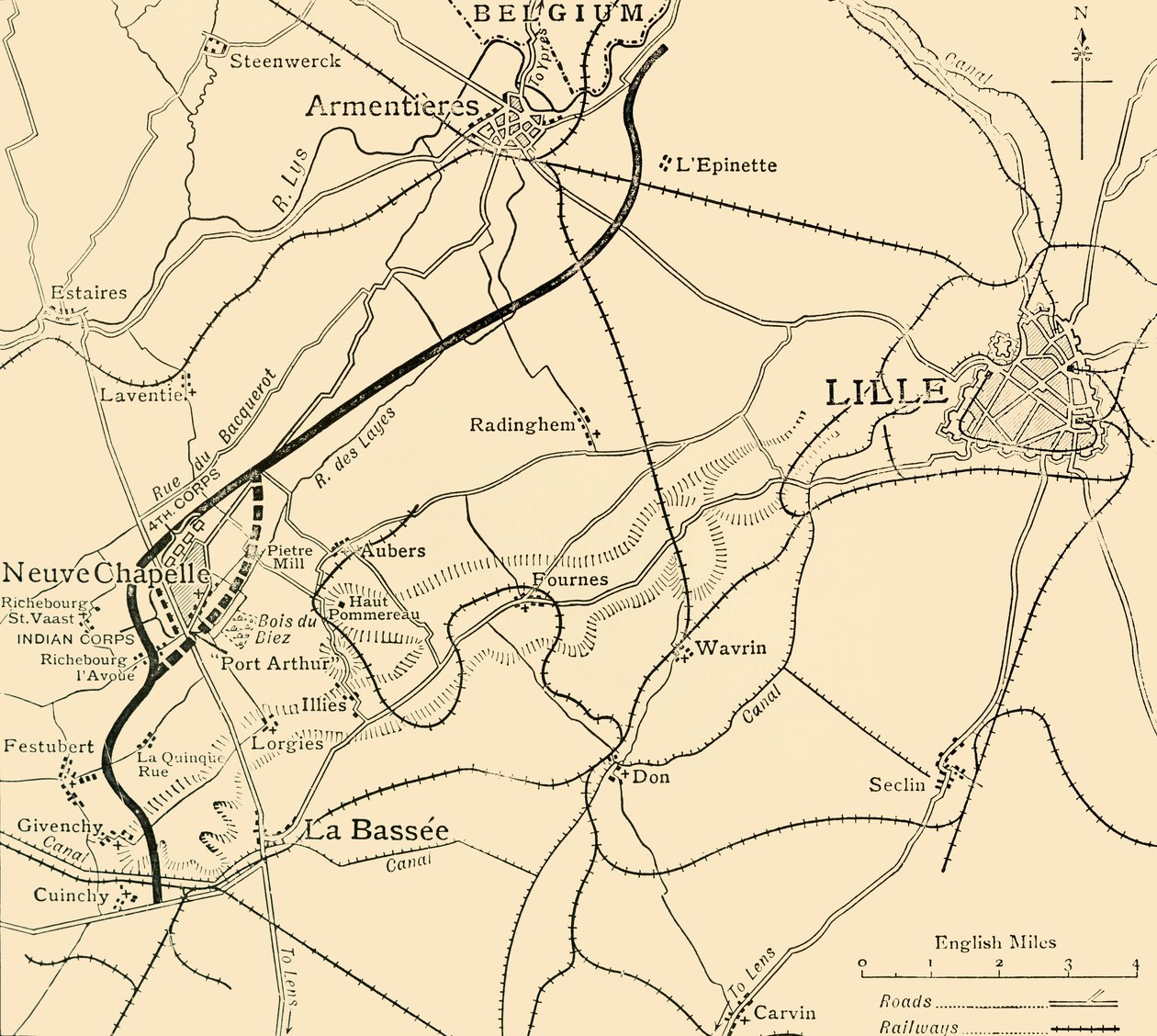 ساحة معركة Neuve Chapelle ، الحرب العالمية الأولى ، 1915 ، c1920. بواسطة غير معروف