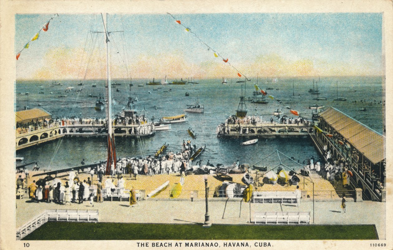 الشاطئ في مارياناو ، هافانا ، كوبا ، c1910 بواسطة غير معروف