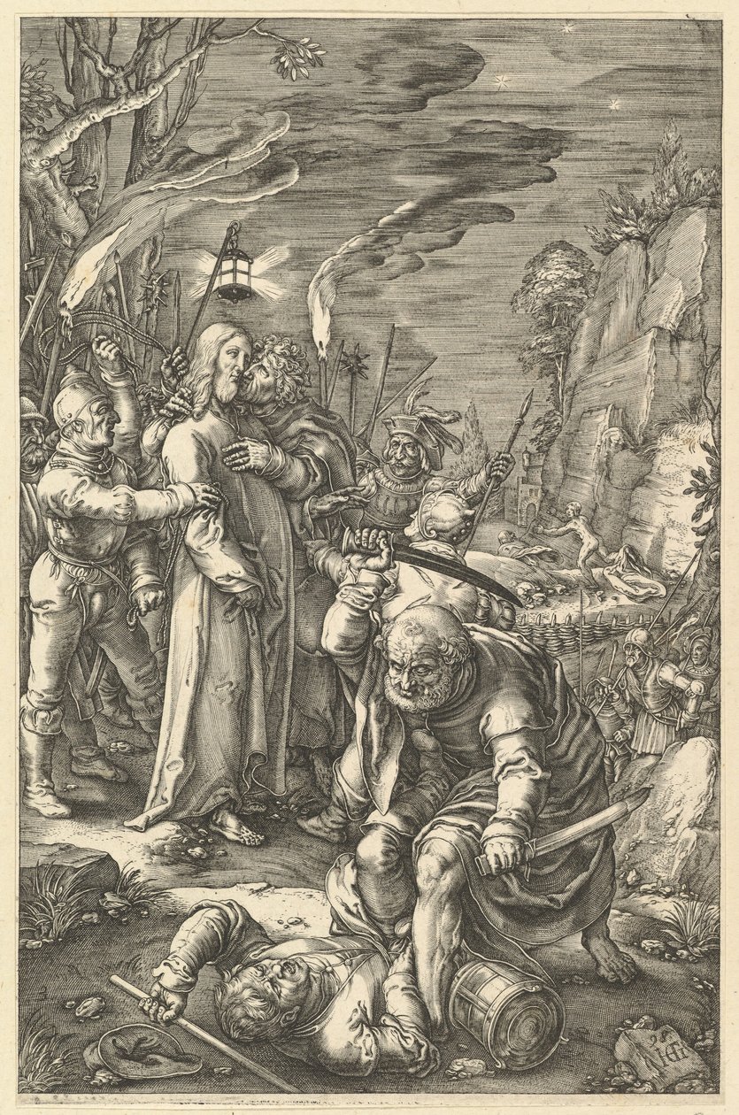 خيانة المسيح ، من آلام المسيح ، كاليفورنيا. 1598-1617. بواسطة غير معروف