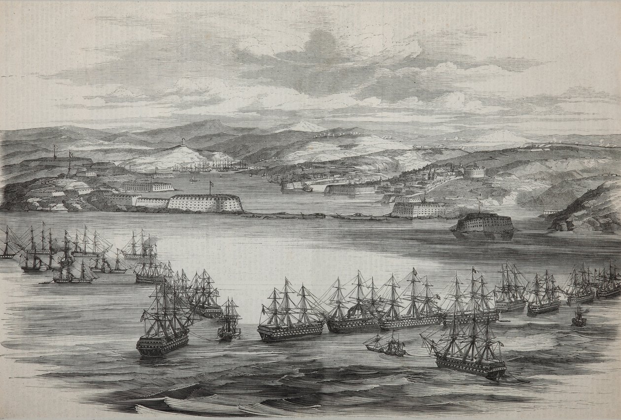 السرب البريطاني الفرنسي في سيفاستوبول ، حوالي عام 1855 بواسطة غير معروف