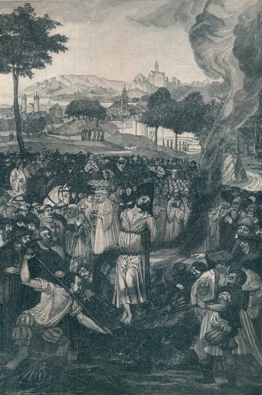 حرق جون حسين من قبل مجلس كونستانس ، 6 يوليو 1415 ، 1907 بواسطة غير معروف