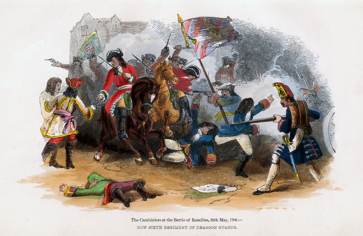 Carabiniers في معركة Ramillies ، 23 مايو 1706 بواسطة غير معروف