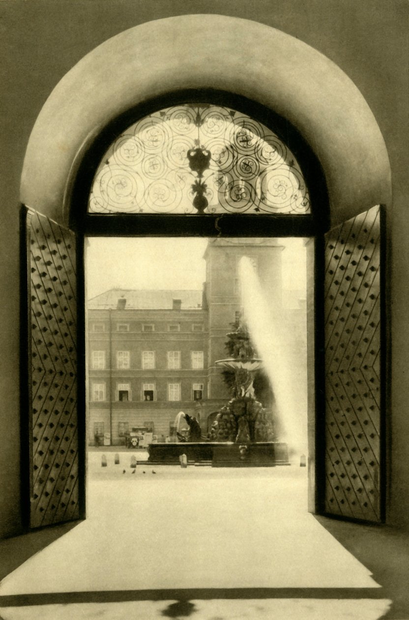 برج كاريلون ونافورة الإقامة ، سالزبورغ ، النمسا ، c1935. بواسطة غير معروف