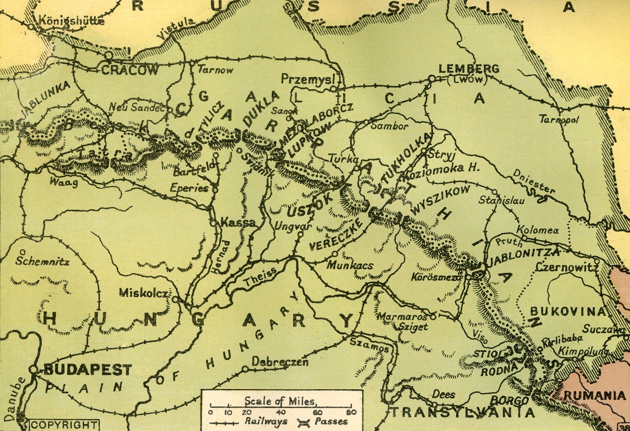 الممرات الكارباتية ، 1919. بواسطة غير معروف