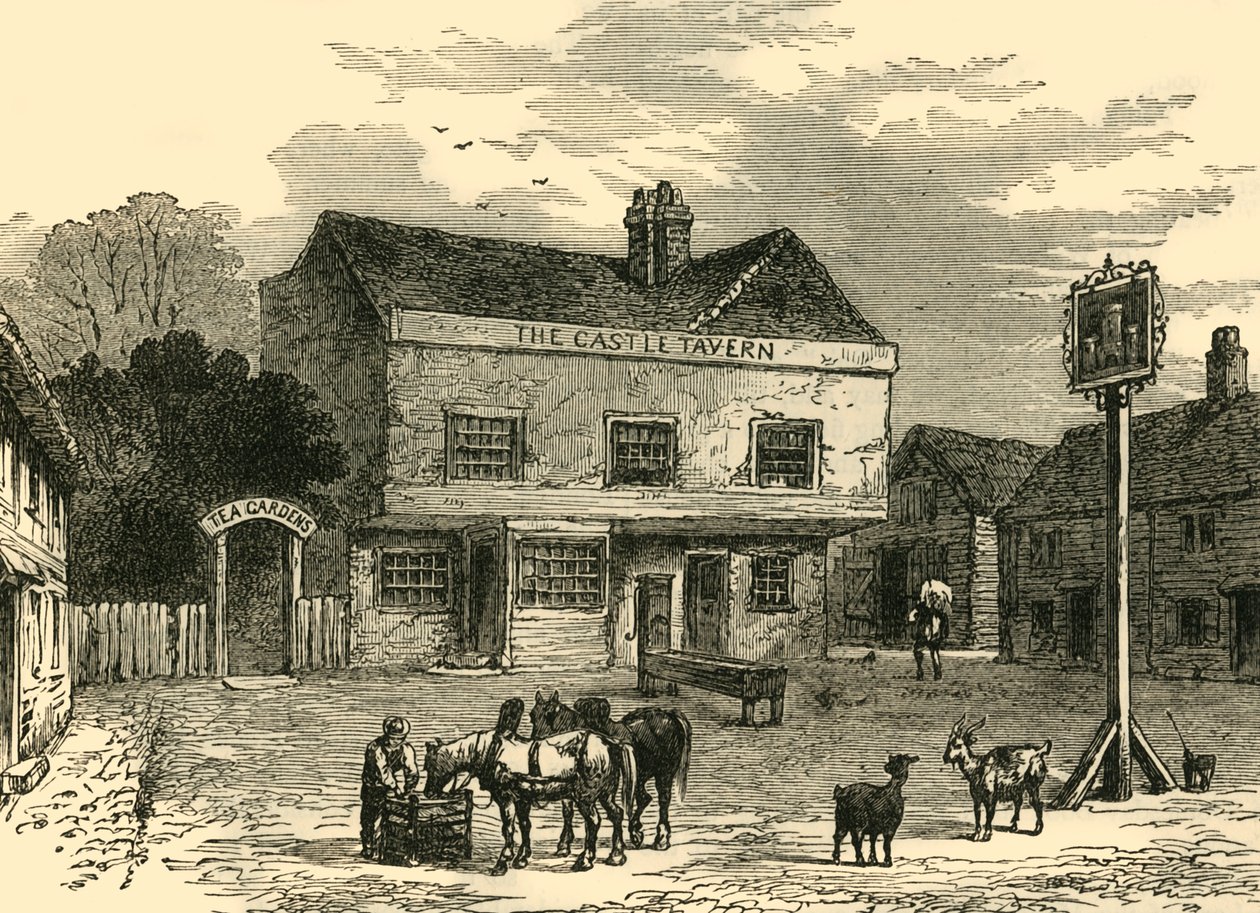 The Castle Tavern ، طريق Kentish Town ، عام 1800 ، c1876. بواسطة غير معروف