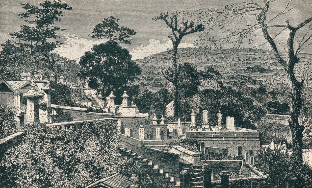 تل المقبرة في ناغازاكي ، اليابان ، قبل التوسع الحديث للمدينة ، 1907 بواسطة غير معروف
