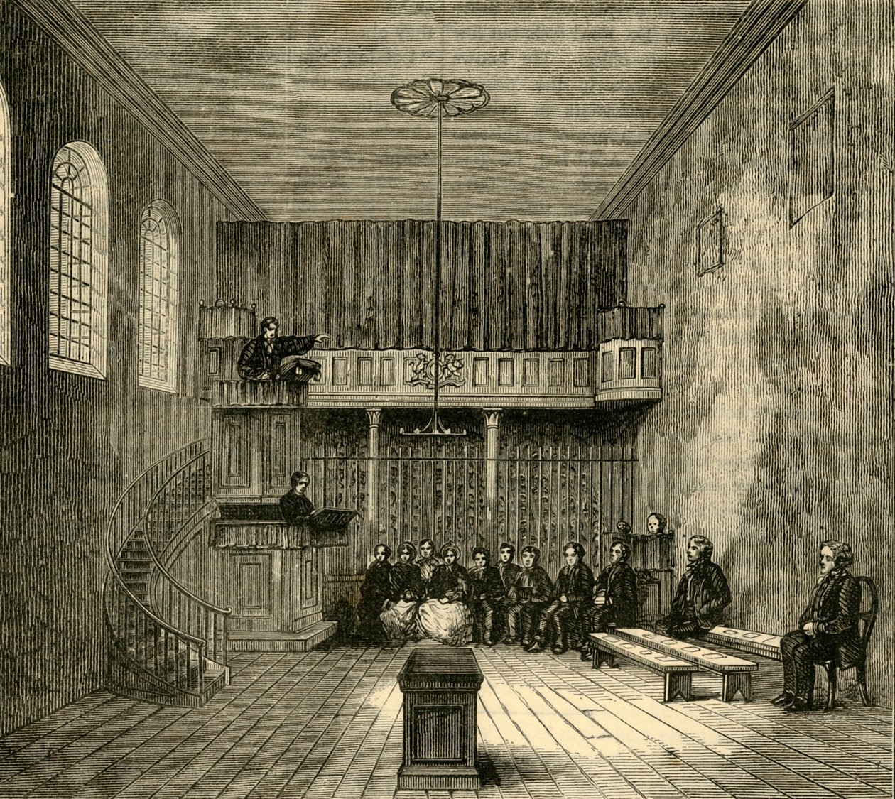 الكنيسة في نيوجيت ، c1872. بواسطة غير معروف