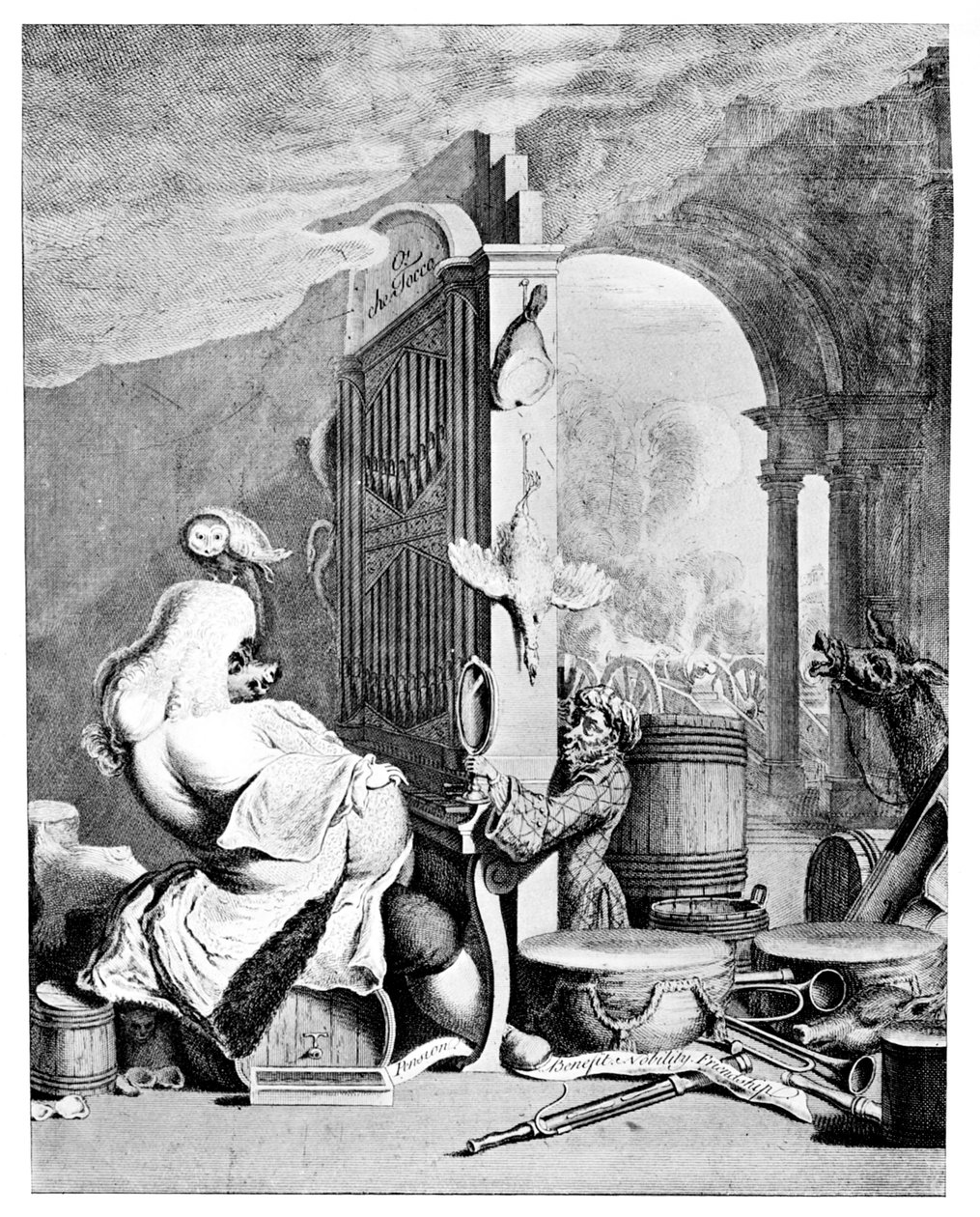The Brming Brute ، هجاء على هاندل ، 1754 بواسطة غير معروف