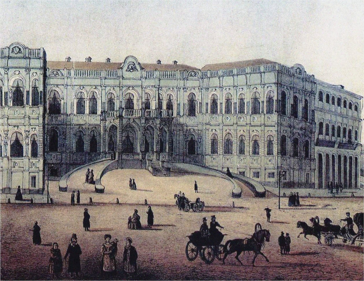 بيت Chertkov في شارع Myasnitskaya في موسكو ، 1860 بواسطة غير معروف