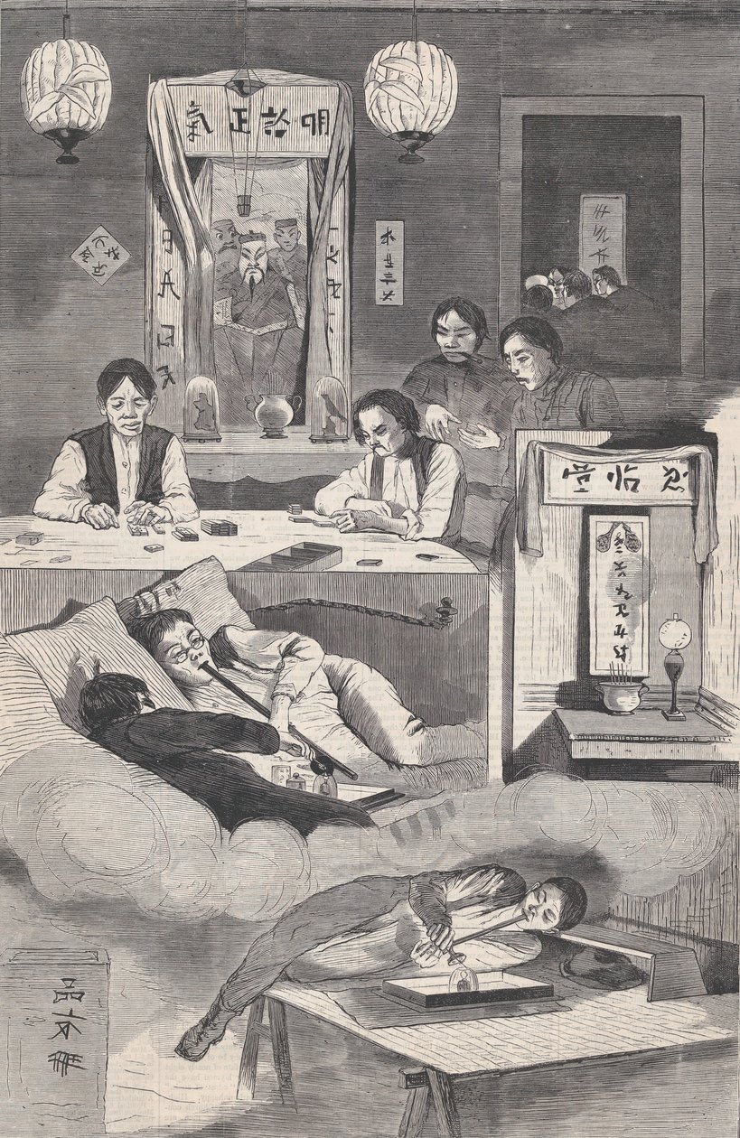 The Chinese in New York - Scene in a Baxter Street Club-House Harper's Weekly، V ...، March 7، 1874. بواسطة غير معروف