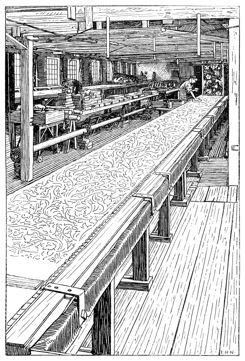 The Chintz Printing Room ، Merton Abbey Mills ، لندن ، 1899 بواسطة غير معروف