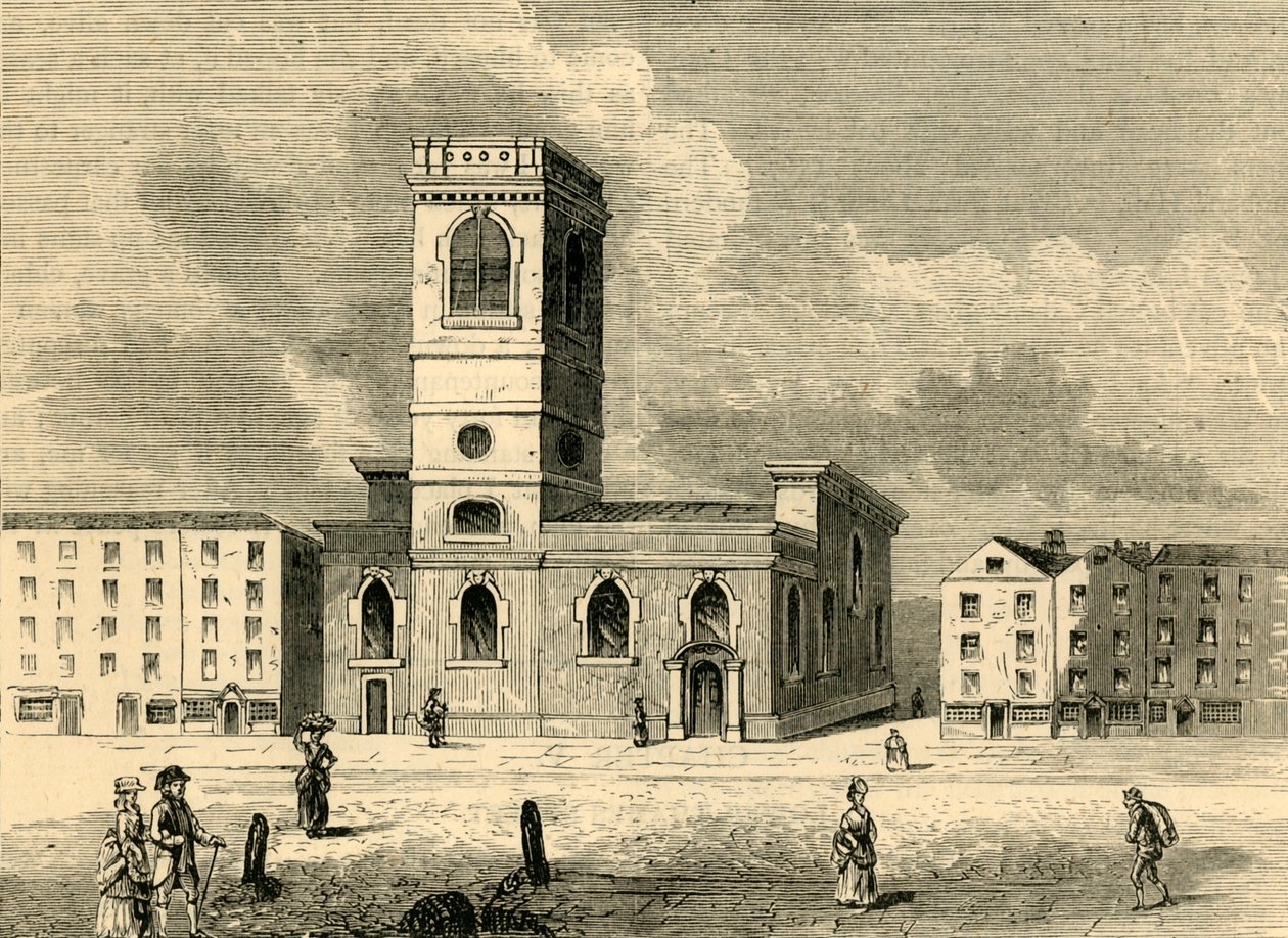 كنيسة Allhallows العظيمة في 1784 ، c1872. بواسطة غير معروف
