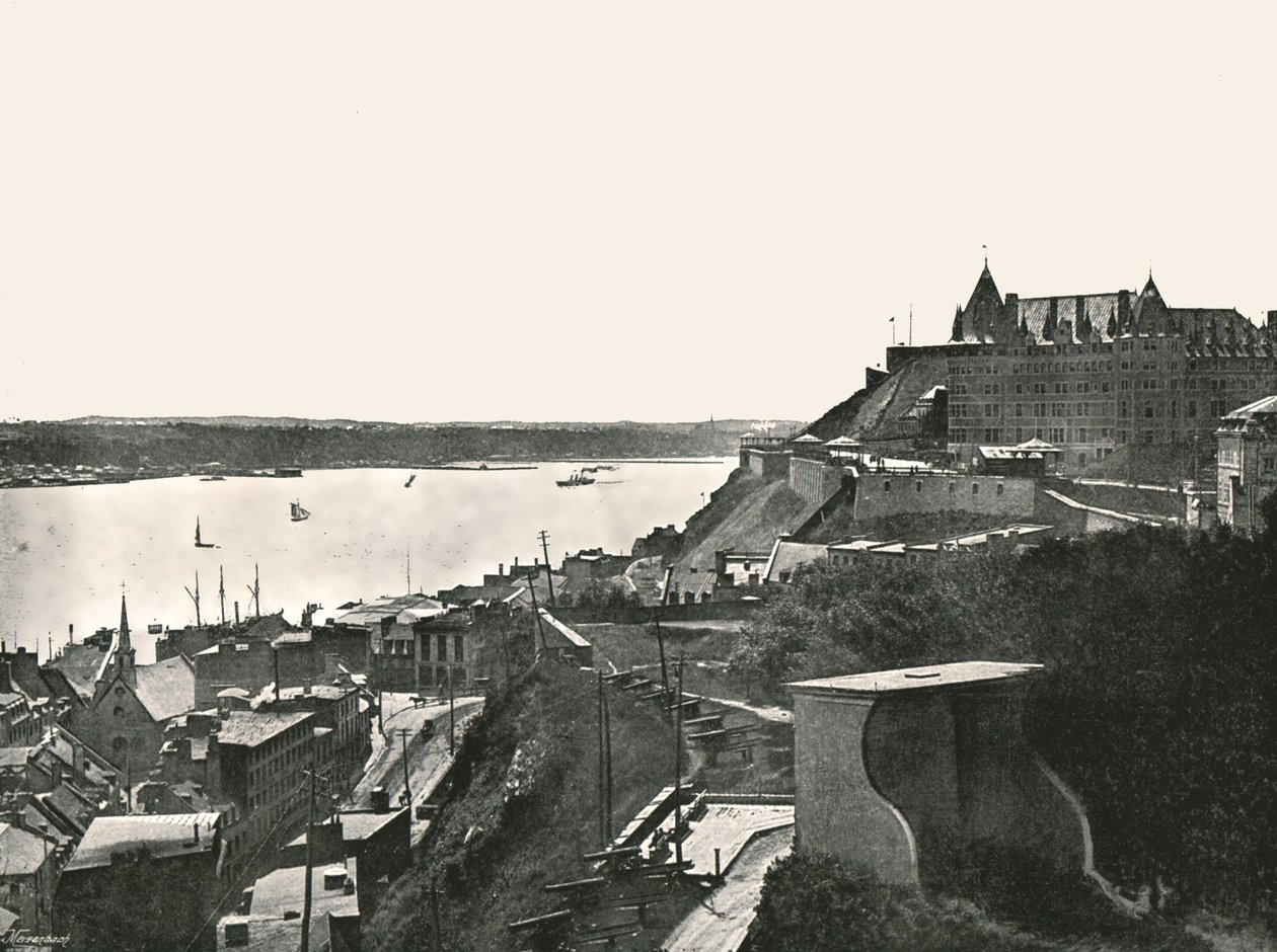 القلعة ونهر سانت لورانس ، كيبيك ، كندا ، 1895. بواسطة غير معروف