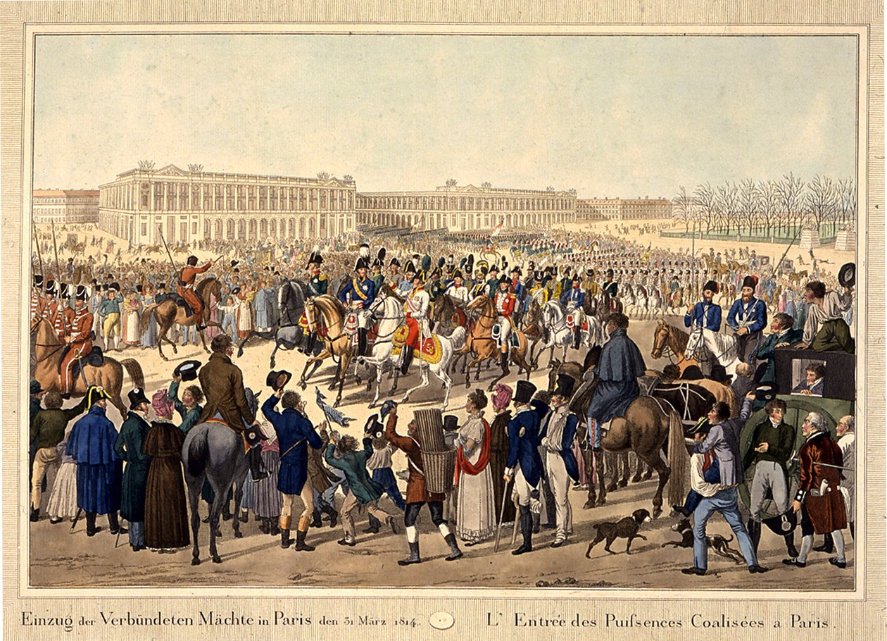 دخل جيش التحالف باريس في 31 مارس 1814 ، أوائل القرن التاسع عشر. بواسطة غير معروف