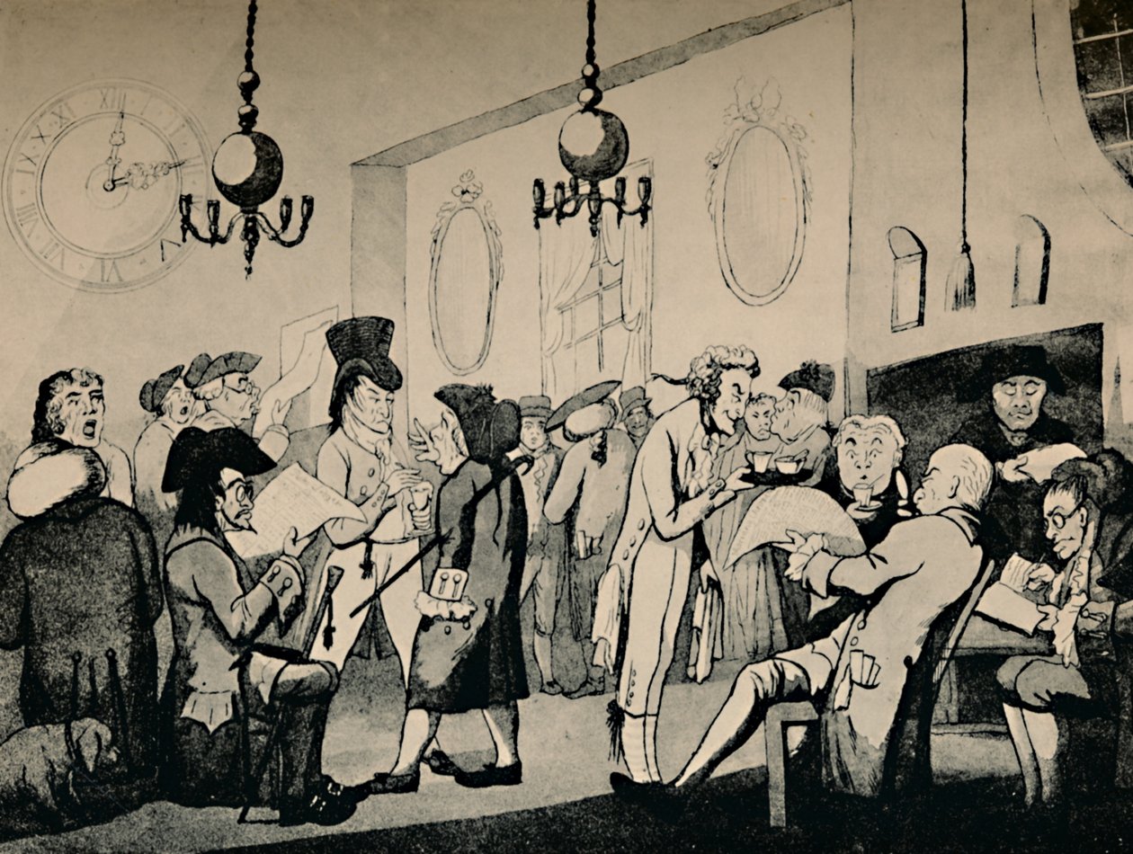 غرفة القهوة في لويدز ، 1798 ، 1928 بواسطة غير معروف