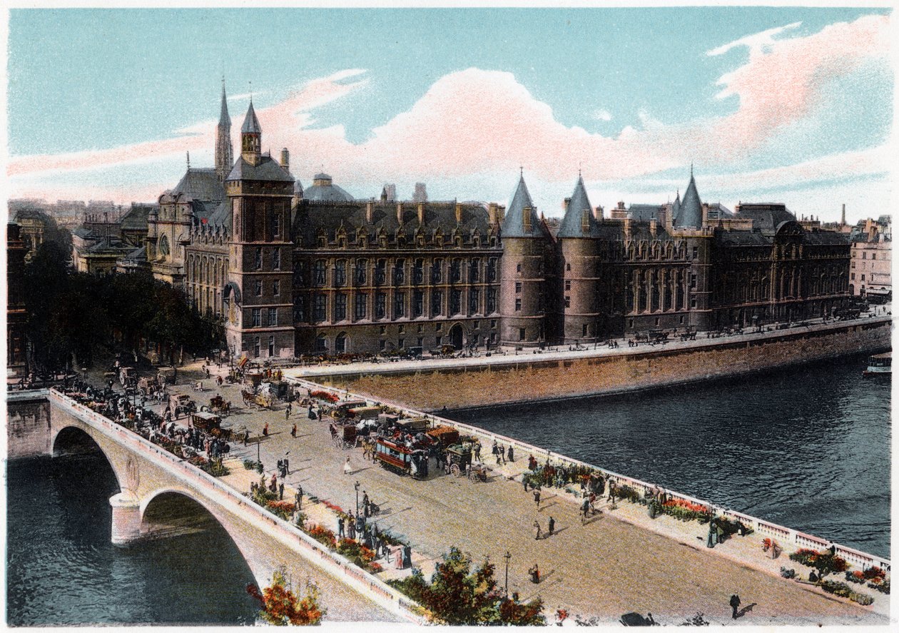 كونسيرجيري وجسر نوف ، باريس ، c1900 بواسطة غير معروف