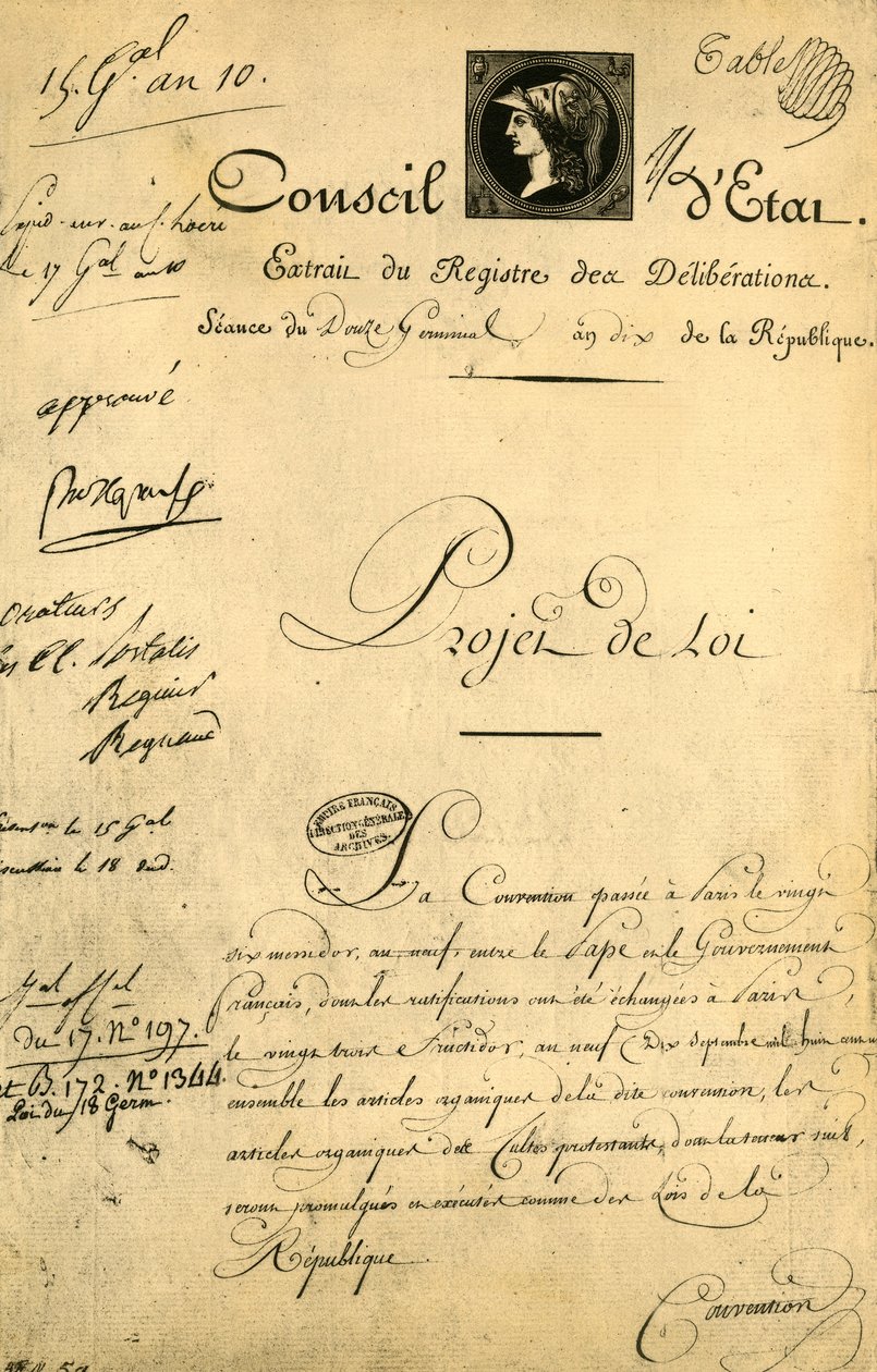 The Concordat and Organic Articles 5 أبريل 1802 ، 1921. بواسطة غير معروف