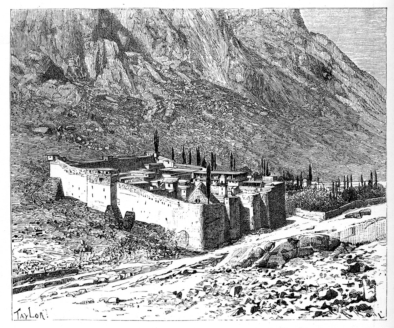 دير سانت كاترين ، جبل سيناء ، مصر ، 1895 بواسطة غير معروف