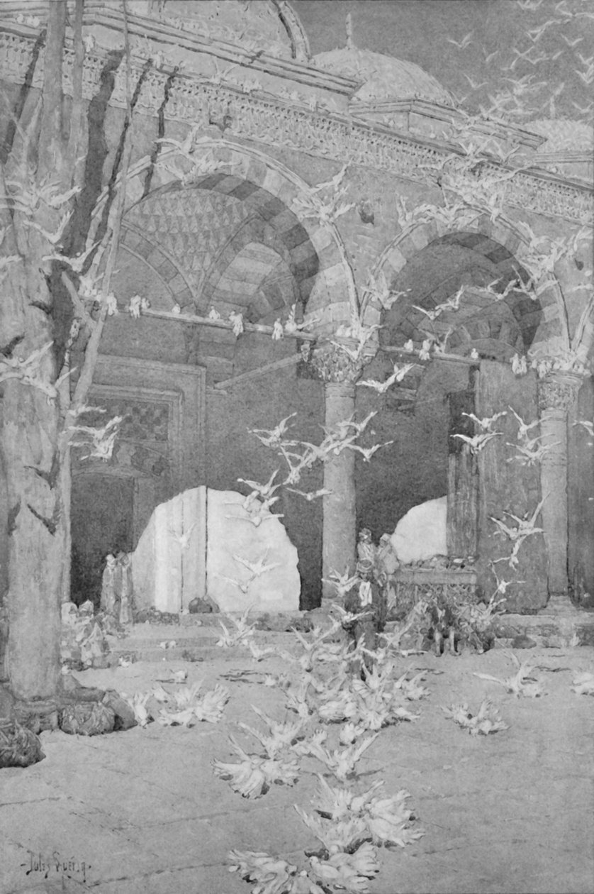 فناء مسجد الحمام ، 1913 بواسطة غير معروف