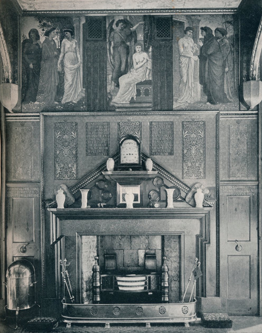 The Cupid and Psyche Frieze at No. I Palace Green North Wall، c1898 بواسطة غير معروف