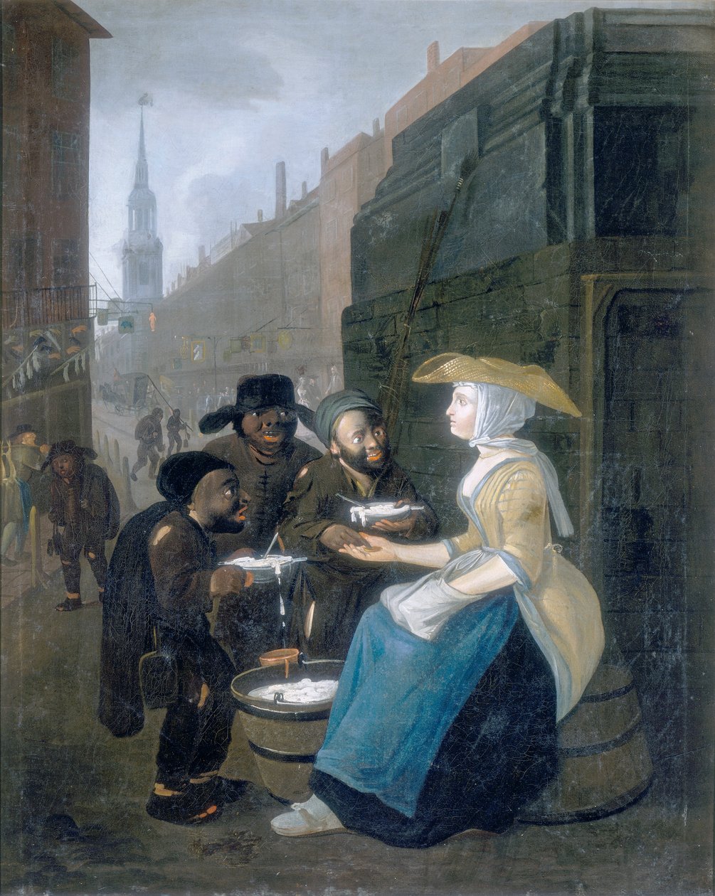"الروائب وبائع مصل اللبن ، رخيصة" ، c1730 بواسطة غير معروف