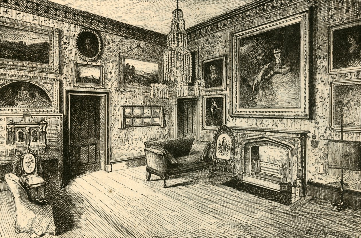 غرفة الرسم في أبوتسفورد ، 1882. بواسطة غير معروف