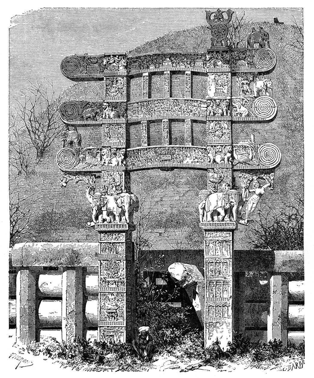 البوابة الشرقية لحوض سانشي ، الهند ، 1895 بواسطة غير معروف