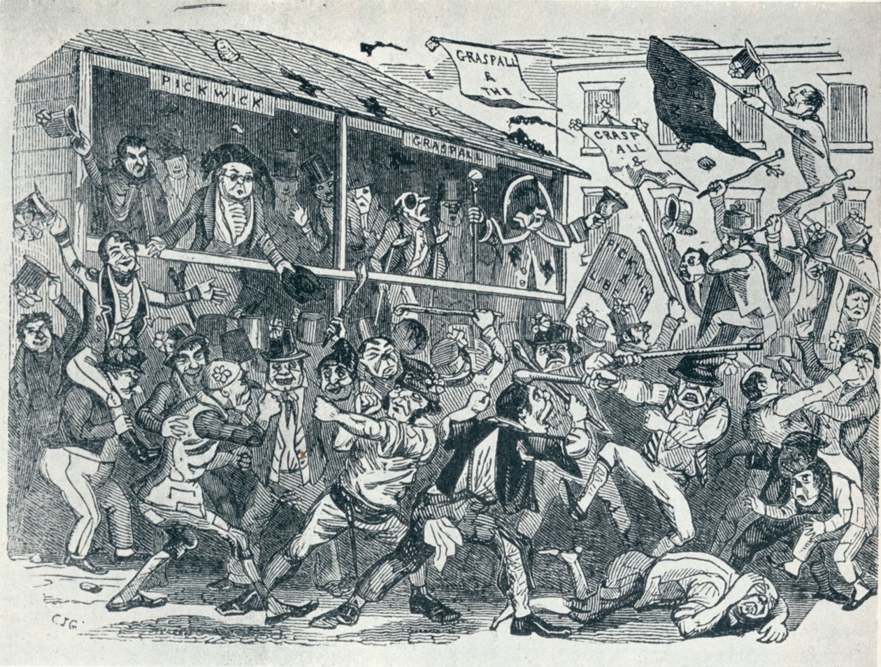 الانتخابات في Eatanswill ، c1836 ، 1925 بواسطة غير معروف